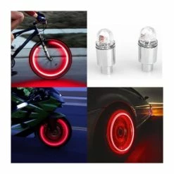 2 Pièces LED Lumière De Bicyclette Pneu Vannes Capuchons Roue Rayons LUMIÈRE LED Vélo Accessoires Vélo Lanterna Pour Red - - Avis / Test