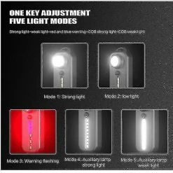 Unbranded Lumière De Vélo Rechargeable Led Feux Avant Et Arrière, Lumières Puissantes Imperméables Et Antichocs, Lumières De Casque -PNEUS BIKELIFE Boutique 356753519 max