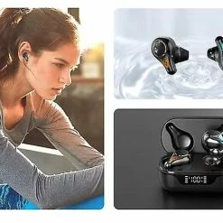 Wabjtam Écouteurs Sans Fil Bluetooth 5.0 Casque Hi-fi Stéréo Son Intégré Mic Touch Control Led Power Display Pour Entraînement Running Work (noir) -PNEUS BIKELIFE Boutique 444886822 max
