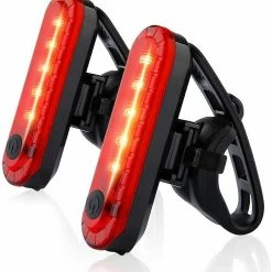 Baodan Feu Arrière De Vélo Arrière 2 Pack, Ultra Lumineux Usb Rechargeables Feux Arrière De Vélo, Accessoires LED Rouges Haute Intensité S’adapte Sur N’importe Quel Vélo Ou Casque. Facile à Utiliser