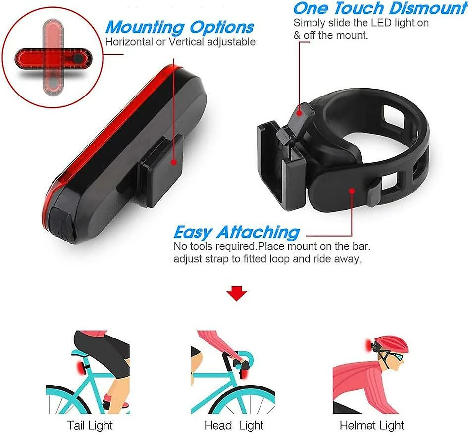 Baodan Feu Arrière De Vélo Arrière 2 Pack, Ultra Lumineux Usb Rechargeables Feux Arrière De Vélo, Accessoires LED Rouges Haute Intensité S’adapte Sur N’importe Quel Vélo Ou Casque. Facile à Utiliser 2 Baodan Feu Arrière De Vélo Arrière 2 Pack, Ultra Lumineux Usb Rechargeables Feux Arrière De Vélo, Accessoires LED Rouges Haute Intensité S’adapte Sur N’importe Quel Vélo Ou Casque. Facile à Utiliser – Image 2