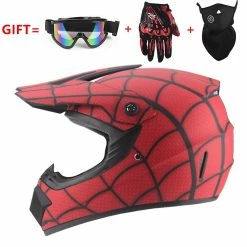 Unbranded Moto Jeunes Enfants Casque Enfant Plein Face Motocross Casco Moto Tout-terrain Rue Lunettes Gratuites Gants Casques De Vélo Capacete [Livraison Gratuite]