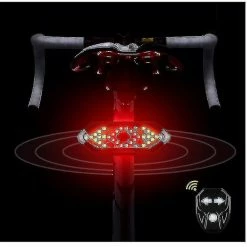 Unbranded Feux De Vélo Arrière, Indicateurs De Vélo Avec Clignotants Lampe Hornremote Control, 5 Modes D’éclairage Et USB Rechargeable Pour Vélo Feu Arrière étanche, Casque B