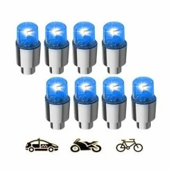 ECLAIRAGE POUR CYCLE Vélo Voiture Moto Roue Pneu Pneu Bouchon Néon LED Lumière Lampe 8 Pcs Pg3767 Chu6614 - Avis / Test