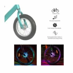 Fdit Lampe De Pneu De Vélo USB Charge 6 Couleurs Cycle Pneu Roue Valve Lumières LED Enfant Enfants Vélo Vélo Lampe - Avis / Test