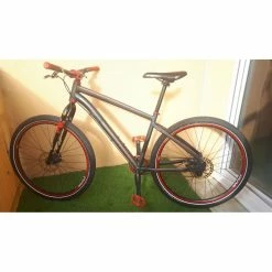 Vélo Urbain Rockrider -PNEUS BIKELIFE Boutique velo 275 single speed noir et rouge 2